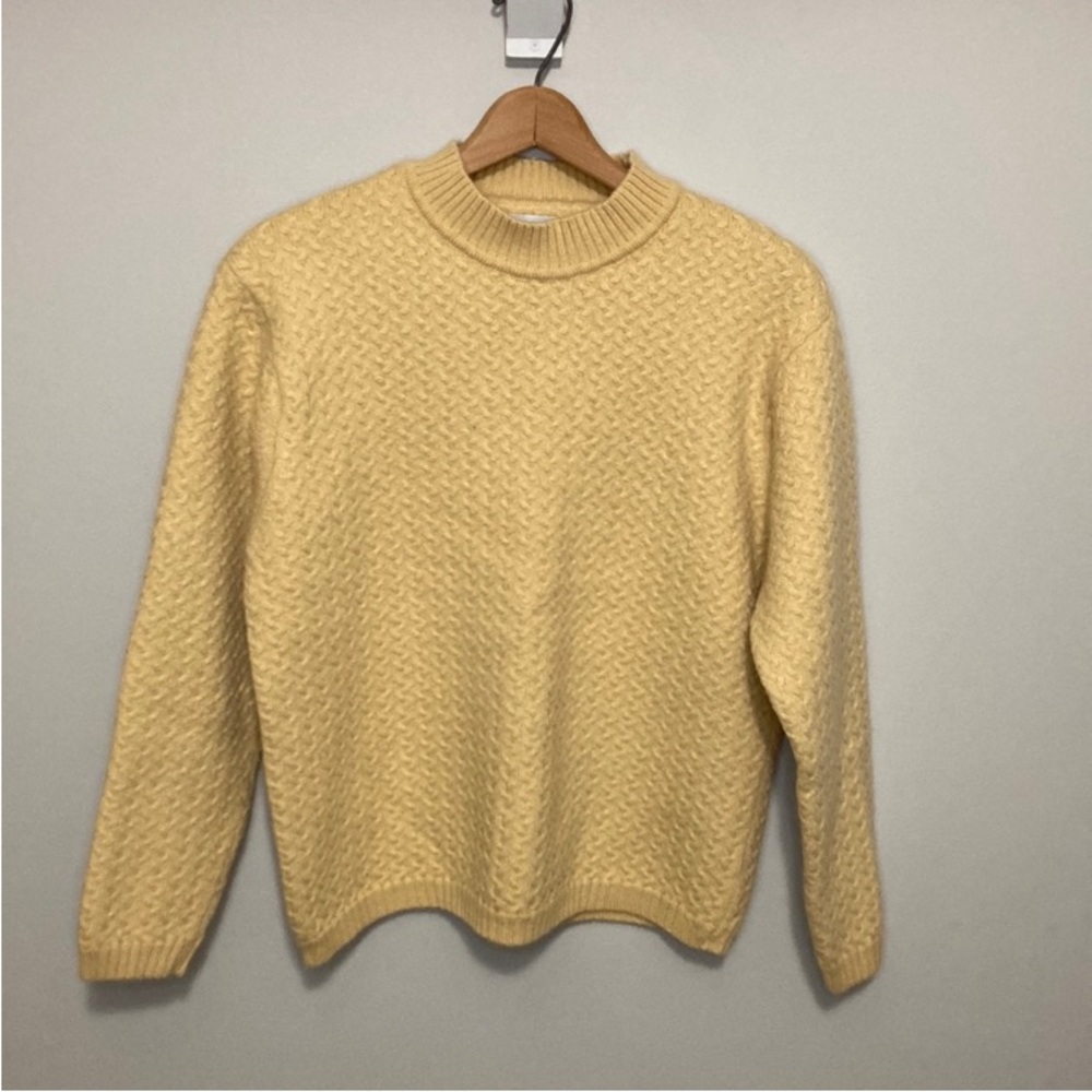 Soft Vintage Alex Cannon Yellow Mock Neck Wool Sweater, Women’s Size XL